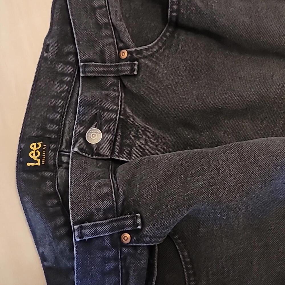 40x34 Lee Regular Fit Straight Leg Black Jeans - Picture 4 of 8